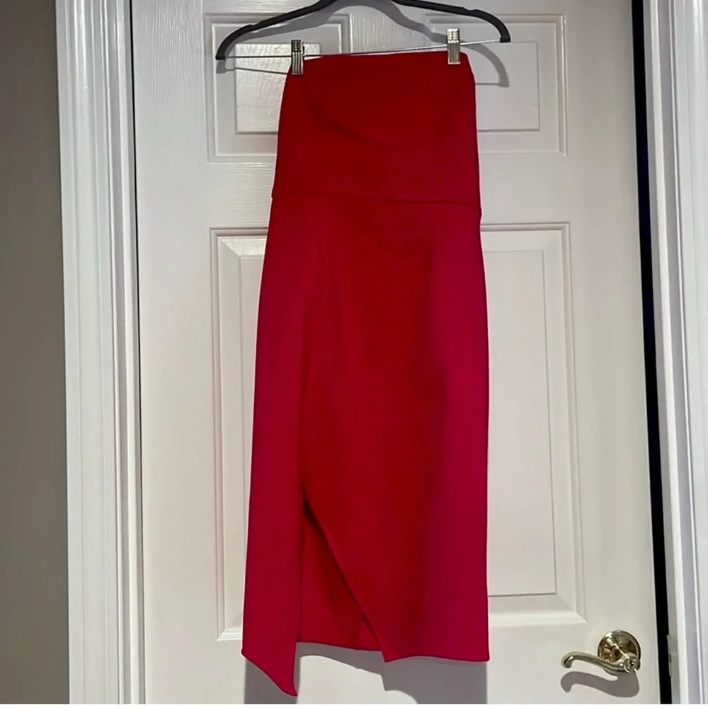 Lulus Jazzie Red Strapless Bodycon Dress Sz M - Picture 3 of 9
